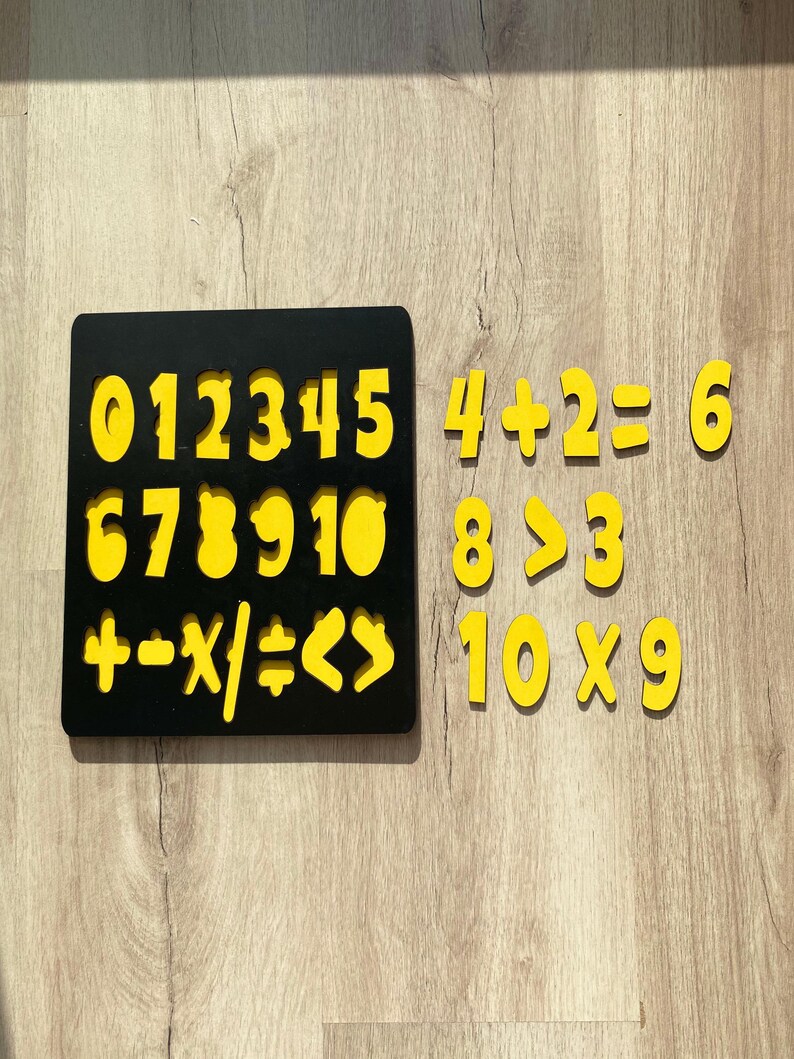 Wooden Number & Math Symbol Set, Montessori Math Toy - Etsy Ireland