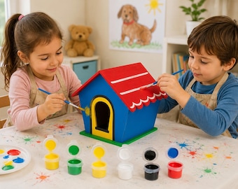 DIY Paintable Birdhouse Kit: Fun Nature Craft for Kids