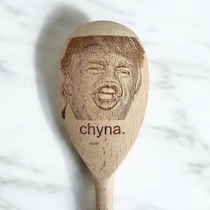 Donald Trump CHYNA Engraved Wooden Spoon With Face Spoon Gift