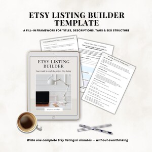 Etsy Listing Builder PDF Fill In Framework for Titles Descriptions Tags Step by Step Listing Structure Tool for Digital Sellers Instant S009