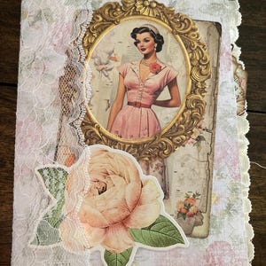Vintage Floral 3 theme handmade, original junk journal, scrapbook, memory album, art journal.