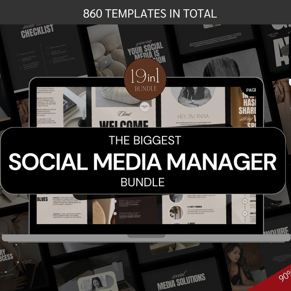 19in1 Social Media Manager Bundle | Social Media Manager | Social Media Manager Template | Social Media Agency Bundle | Client Onboarding