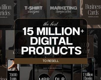 15M Digital Products to Resell | Master Resell Right Products | Resell Digital Products Bundle | PLR Bundle Digital Product | Passive Income