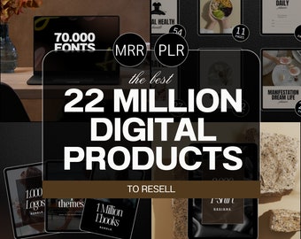 22 millones de productos digitales para vender / Productos con derechos de reventa maestros / Paquete de productos digitales / Paquete PLR Productos digitales / Ingresos pasivos