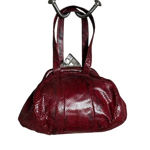 Tory Fifth Ave Red Boa Schlangenhaut Handwerk Vintage Handtasche Deco 1940,-50s Style