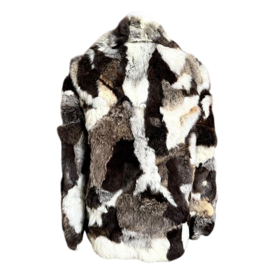 Vintage Patchwork Rabbit Fur Coat Jacket Size M F… - image 7