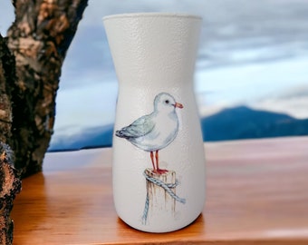 Seagull flower vase, seagull themed decor, seagull themed gifts, holiday home decor, housewarming gifts, beach themed decor, beach lover