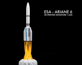 ESA Ariane 6 Rocket Lamp - Europe Launch Diorama | LED Space Night Light | 3D Printed Model | Office Decoration & Aerospace Gift