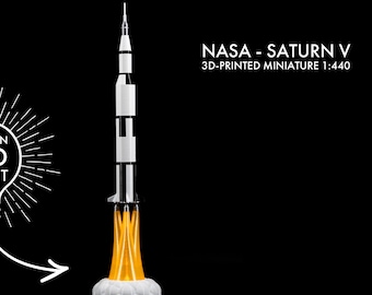 NASA Saturn V Rocket Lamp - Apollo 11 Launch Diorama | LED Space Night Light | 3D Printed | Office Decoration & Astronomy Gift