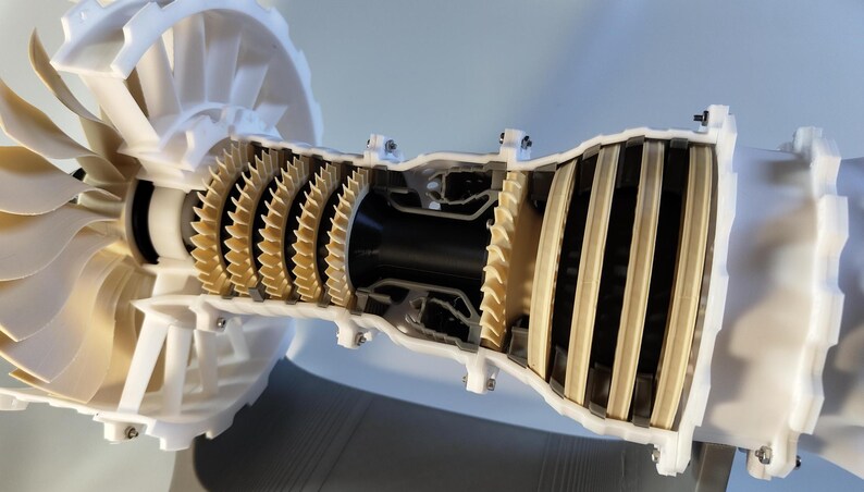 Engine Jet Engine Cutaway Model TurboFan Aviation Educational Display Mechanical Art Decor image 7