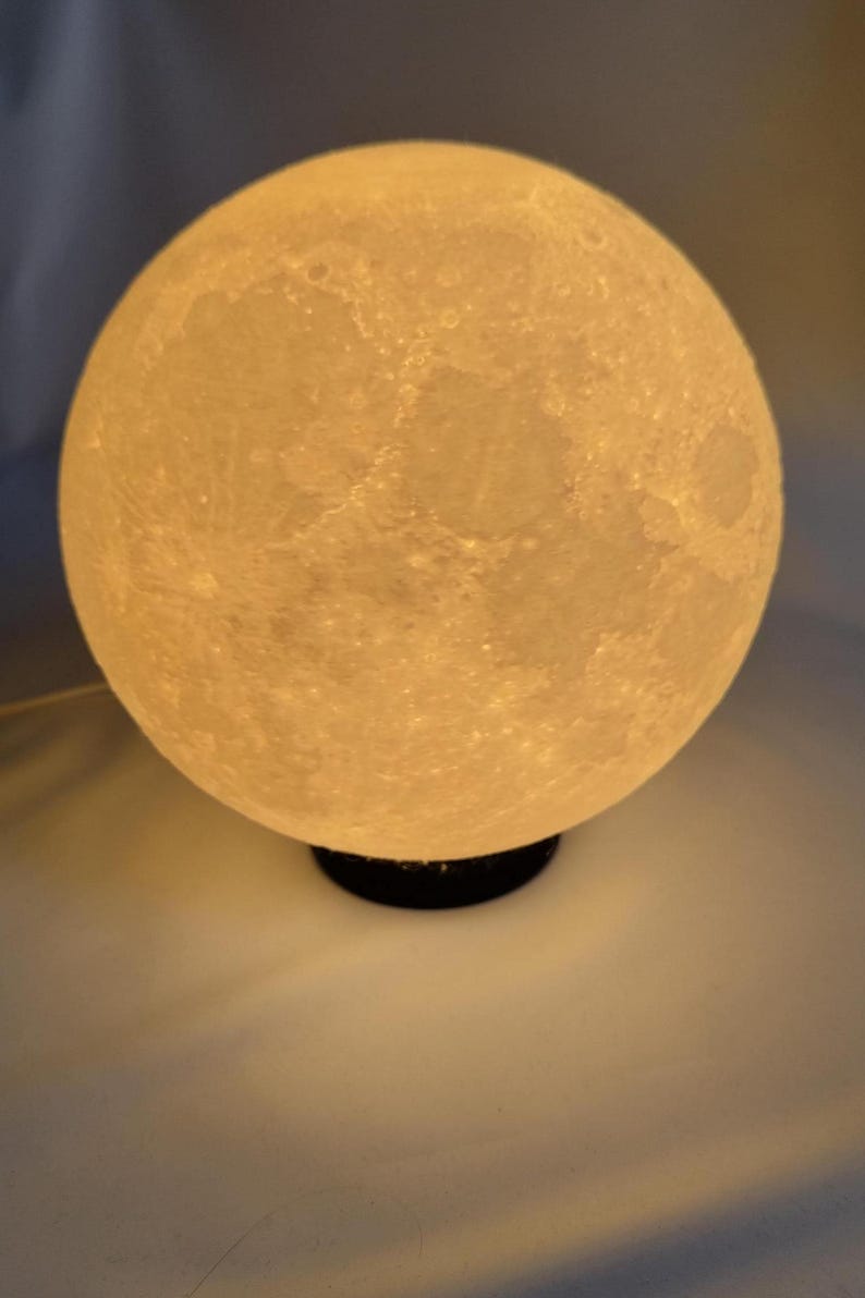 Moon lamp - Moon-shaped bedside table lamp, soft and luminous decorative accent, unique gift for bedroom and living room image 3