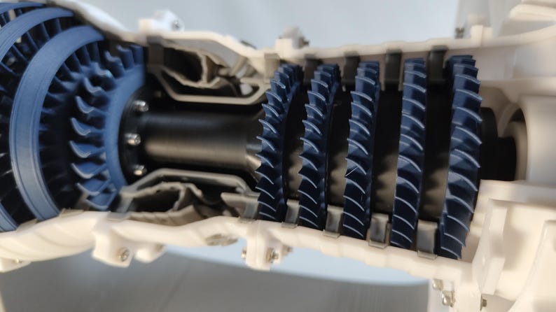 Engine Jet Engine Cutaway Model TurboFan Aviation Educational Display Mechanical Art Decor image 2