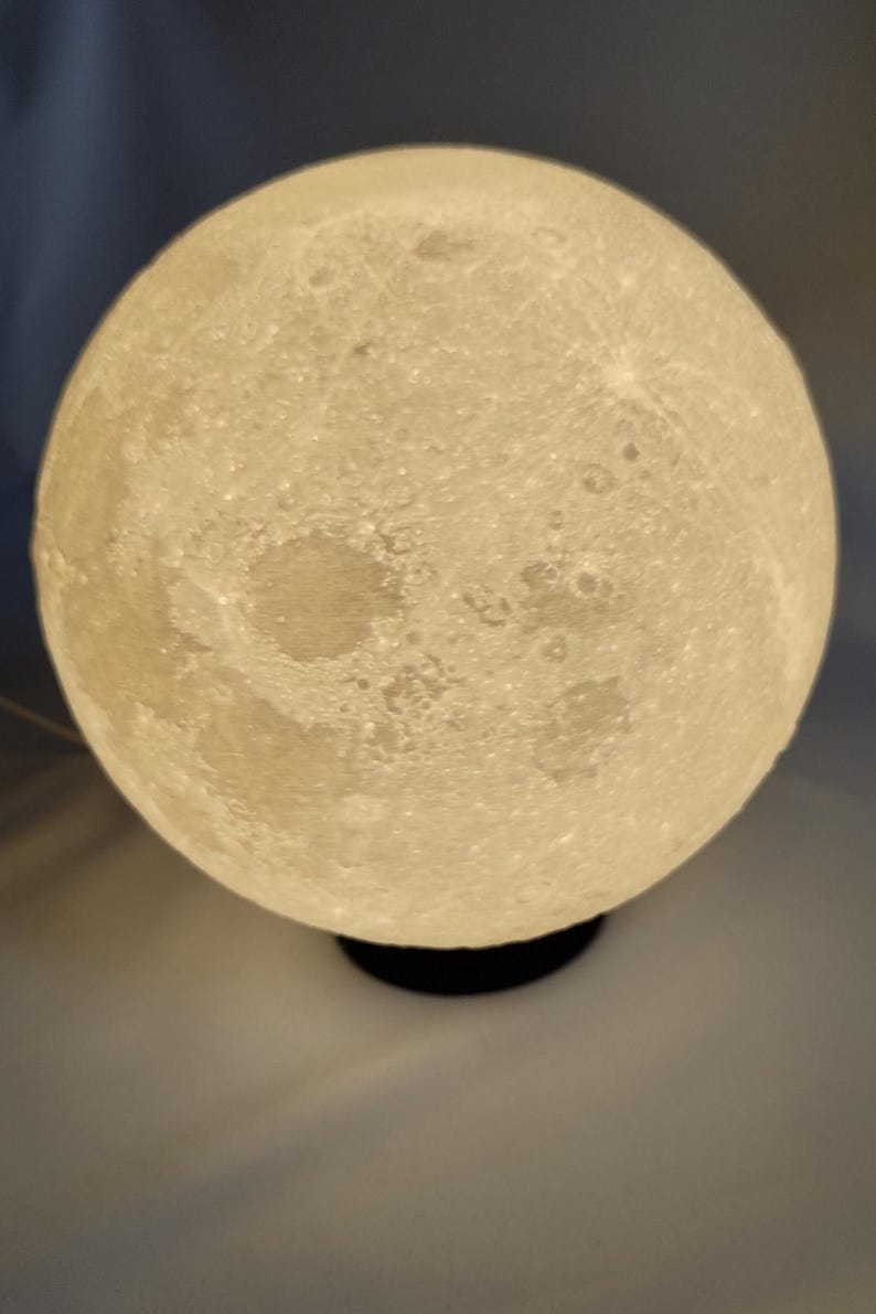 Moon lamp - Moon-shaped bedside table lamp, soft and luminous decorative accent, unique gift for bedroom and living room image 4
