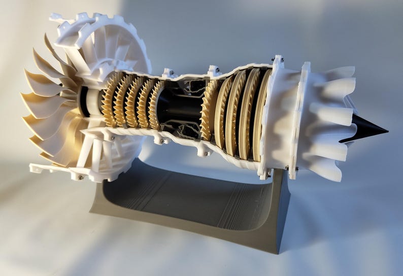 Engine Jet Engine Cutaway Model TurboFan Aviation Educational Display Mechanical Art Decor image 6