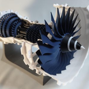 Engine Jet Engine Cutaway Model TurboFan Aviation Educational Display Mechanical Art Decor image 3