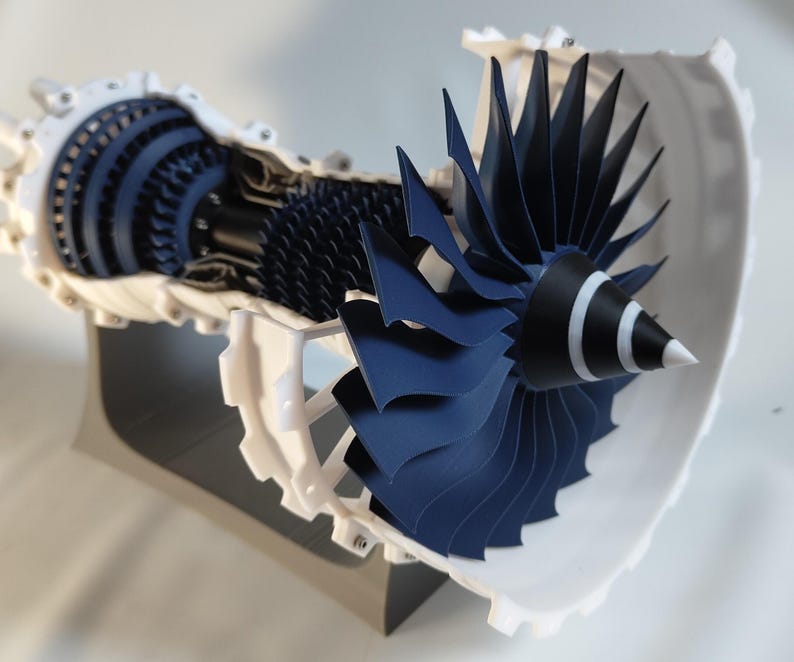 Engine Jet Engine Cutaway Model TurboFan Aviation Educational Display Mechanical Art Decor image 3