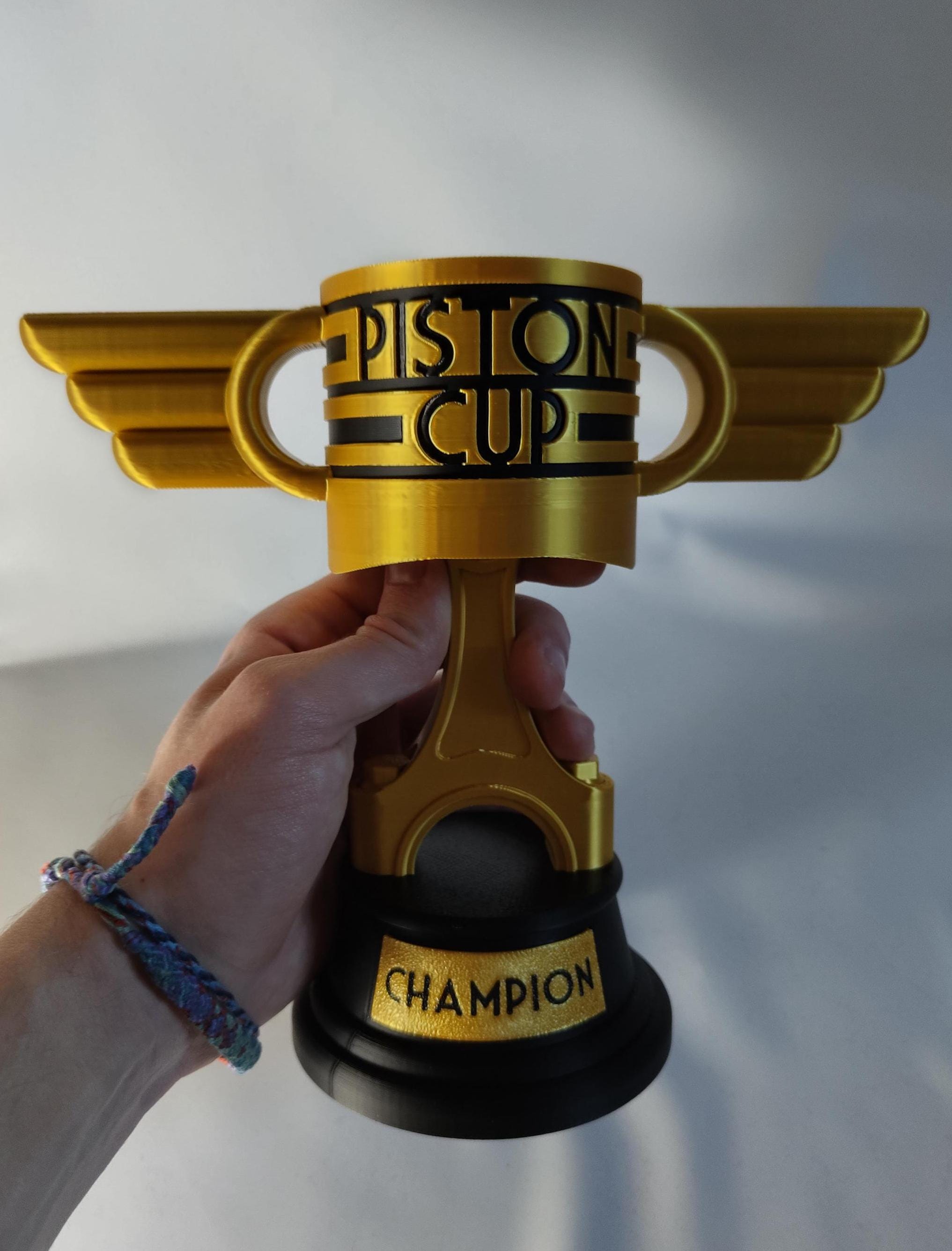 Cars Personalized Piston Cup Trophy - Custom Disney Cars Decor Race Car Award for Kids Birthday Party & Car Lover Gift