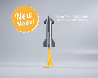 SpaceX Starship SN8 Model - Test Flight Diorama | 3D Printed | Office Decoration & Gift for Tech Geeks