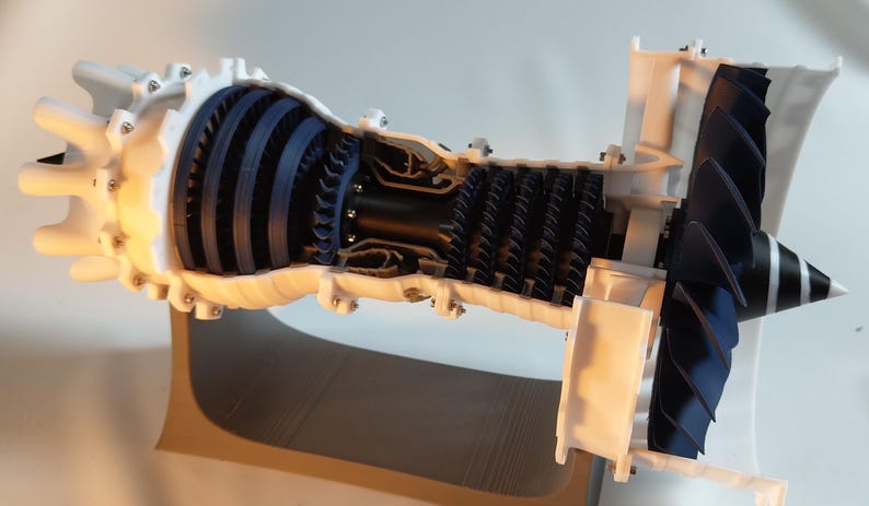 Engine Jet Engine Cutaway Model TurboFan Aviation Educational Display Mechanical Art Decor image 5