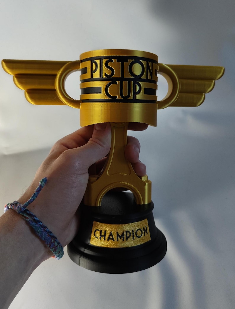 Cars Personalized Piston Cup Trophy - Custom Disney Cars Decor Race Car Award for Kids Birthday Party & Car Lover Gift image 2