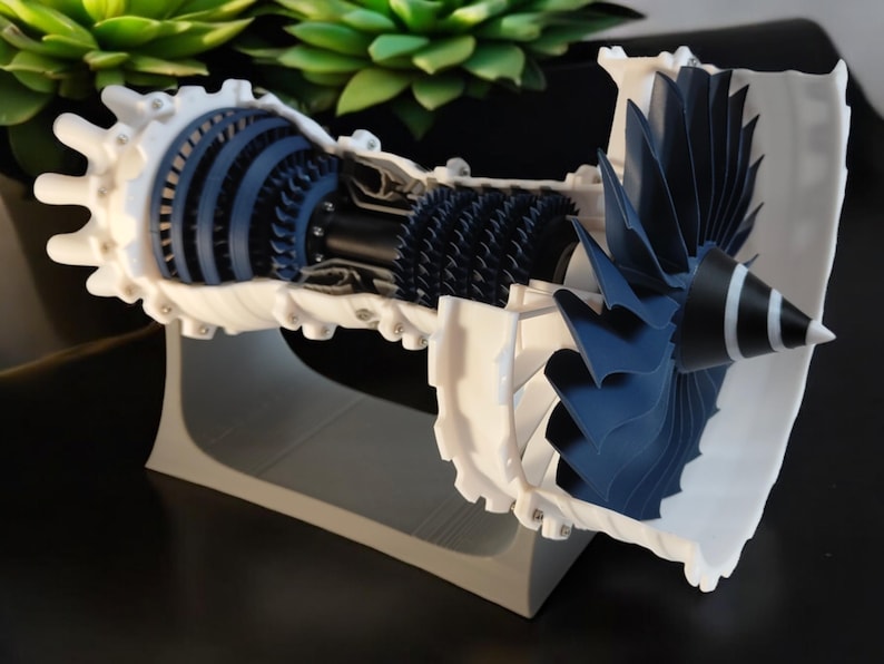 Engine Jet Engine Cutaway Model TurboFan Aviation Educational Display Mechanical Art Decor image 1