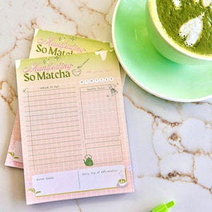 Matcha Notepad | To-Do List, Tea Lover Stationery | Manifesting so Matcha
