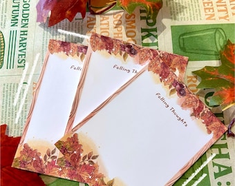 Falling Thoughts Memo pad | Autumn Notes | Fall stationery | School supplies | Desk supplies