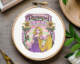 Rapunzel Cross Stitch Pattern, instant download