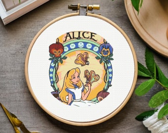 Alice in Wondrland Cross Stitch Pattern, instant download