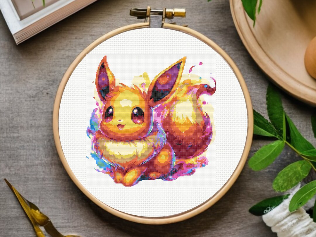 Eevee Cross Stitch Pattern, Pokemon Cross Stitch Pattern, Instant ...