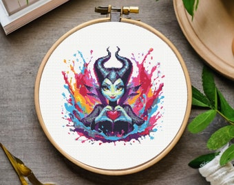 Maleficent Cross Stitch Pattern, instant download