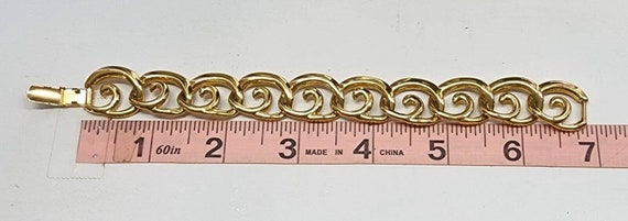 Vintage Napier Gold-plated Wave Swirl Chain Link … - image 7
