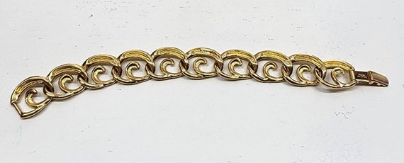 Vintage Napier Gold-plated Wave Swirl Chain Link … - image 4