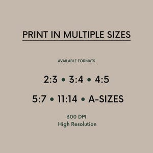 K&ouml;nnte beinhalten: Beige Grafik mit dem Text &bdquo;DRUCKEN IN MEHREREN GR&Ouml;SSEN&ldquo; und &bdquo;VERF&Uuml;GBARE FORMATE&ldquo;. Formate sind 2:3, 3:4, 4:5, 5:7, 11:14 und A-SIZES. Die Grafik gibt auch &bdquo;300 DPI Hohe Aufl&ouml;sung&ldquo; an.