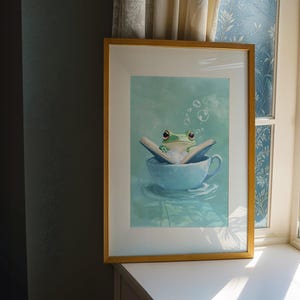 Book-loving frog digital art download