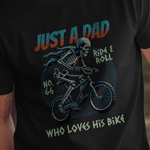 Skeleton Dad on Bike Digital, Fathers Day Gift, PNG SVG Files, Funny Dad Design, Biker Dad Image, Cycling Papa Present