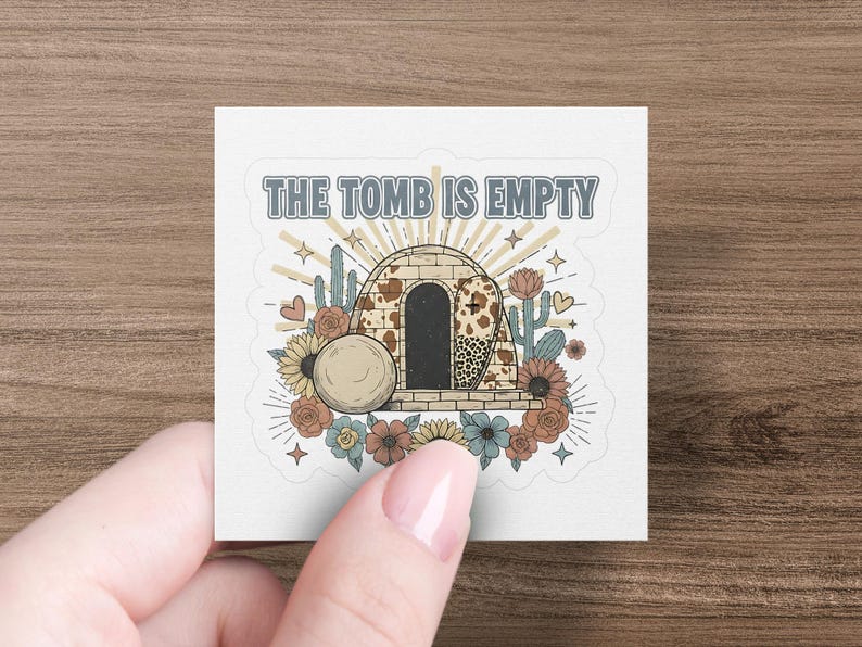 Empty Tomb PNG, Easter Sublimation Design, Floral DTF Print, Boho Style ...