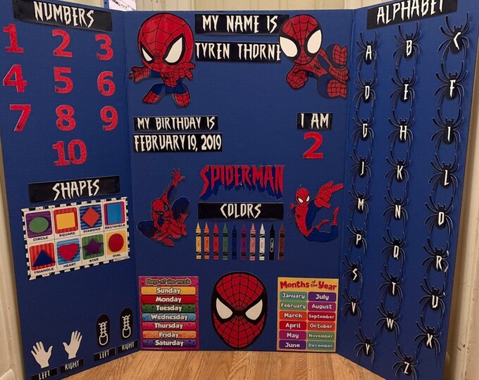 Spoder Man Learning Table Spiderman Learning Board DIY Learning Board Cut Out Pieces for ...