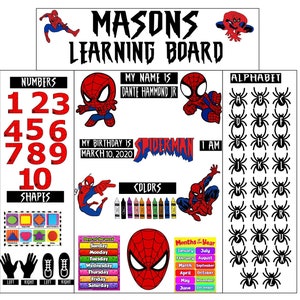 Digitale sofortiger Download SpiderMan Lernbrett DIY - Lernbrett Kinderteile