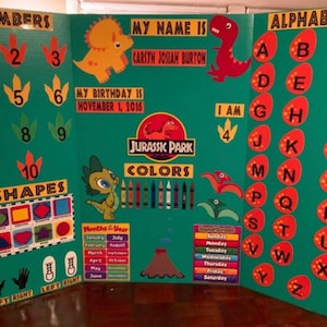 Kit de tablero de aprendizaje DIY para niños pequeños con dinosaurios: piezas recortadas, fácil montaje (tablero no incluido)