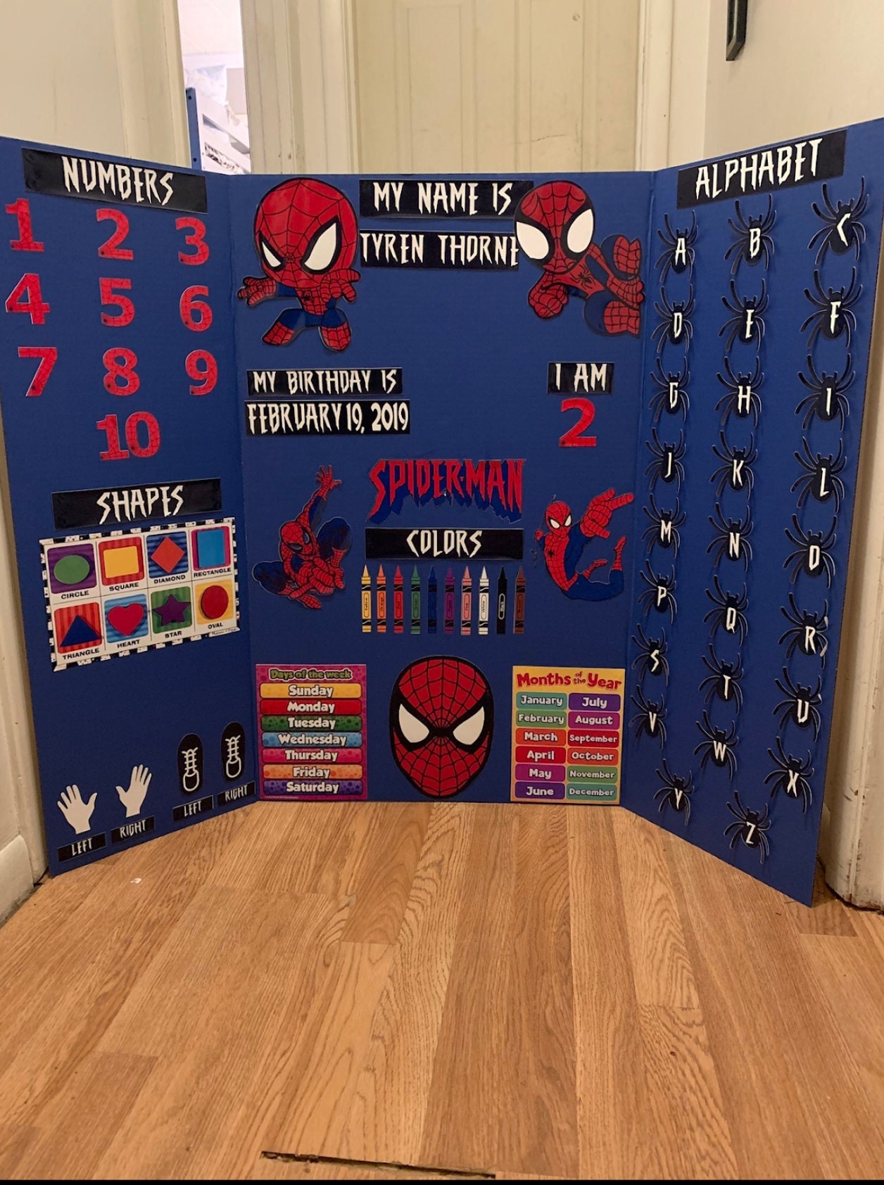 SpiderMan Learning Board DIY - Learning Board Cut Out Pieces for children(Board NOT INLCUDED, Pieces already cut out)