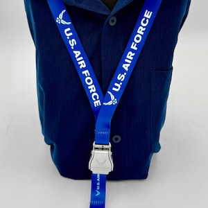 US Air force Aviation Lanyard Seat Belt Buckle pilot id Flight Crew HIGH QUALITY