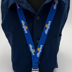 Allegiant Airlines Aviation Lanyard, Seat Belt Buckle Boeing Airbus Blue