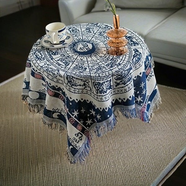 Astrological Tapestry Tablecloth - Boho Chic Star Map Throw, Knee Rug & Fashion Shawl