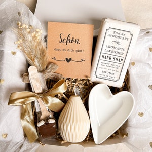 Gift box for women with candle, soap, chocolate, heart for mom, sister, girlfriend gift Mother's Day, birthday Gift set image 1