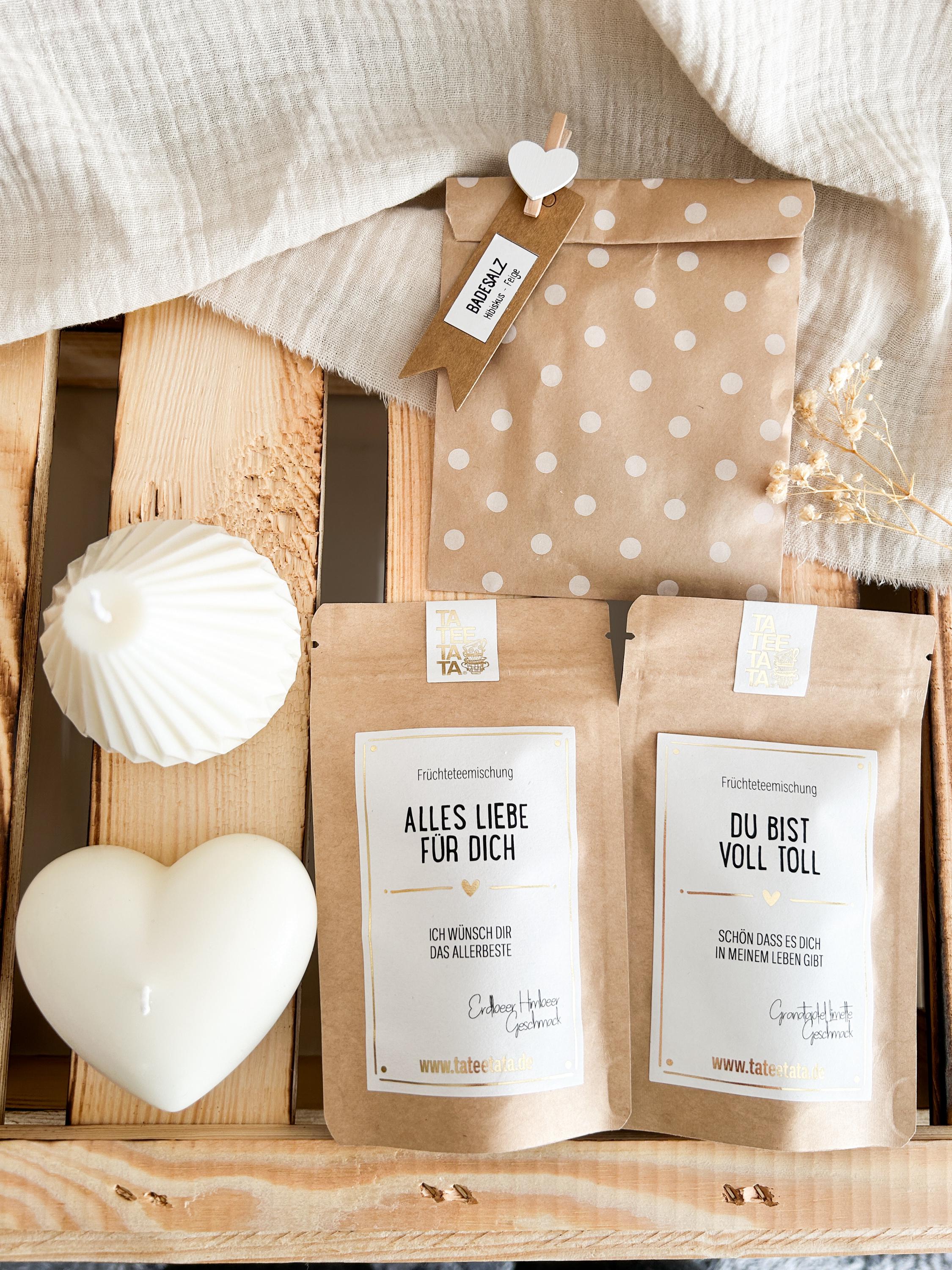 Wellness Geschenkset Für Frauen - Duftkerze & Badesalz Mit Stiftehalter