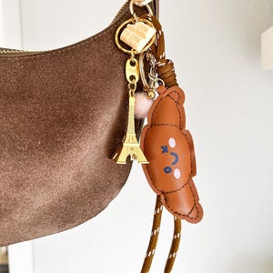 Bag Charm Croissant Taschenanhänger Schlüsselanhänger Charms trendy Anhänger für Tasche Seil, Taschen Anhänger Paris Y2K Geschenk Freundin
