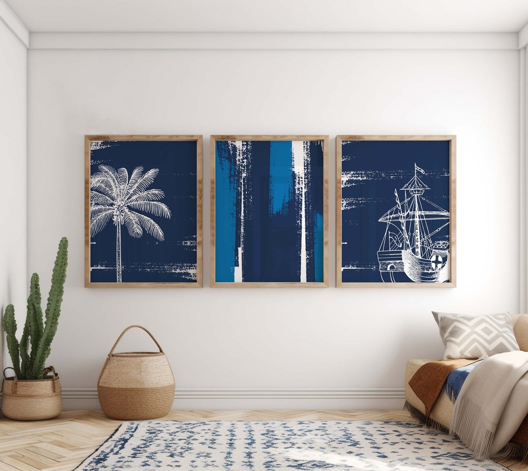 Coastal Wall Art for Hamptons Style Home Décor Set of 3 Etsy — free download