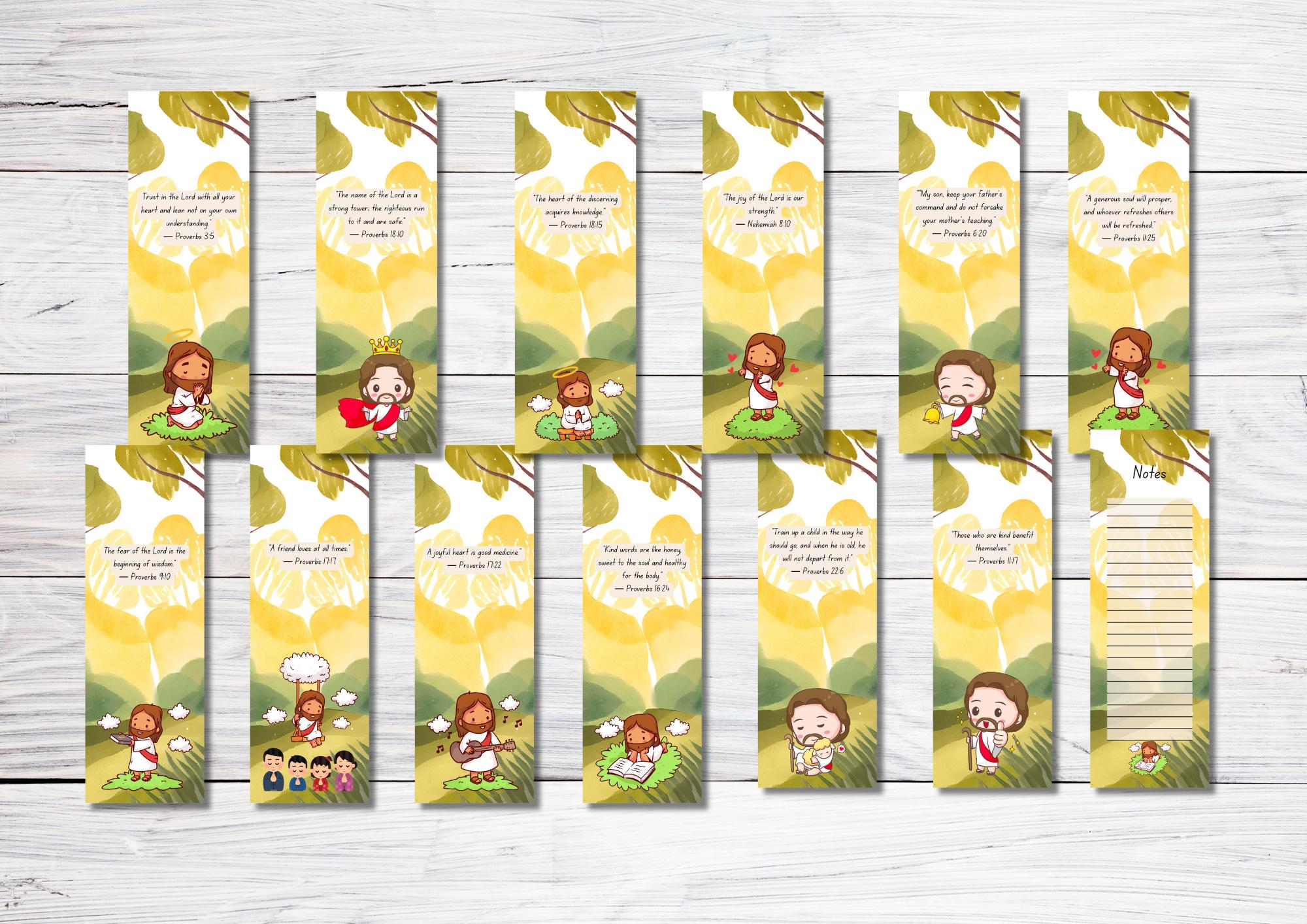 Christian bookmarks for kids printable pdf and jpg bible proverbs