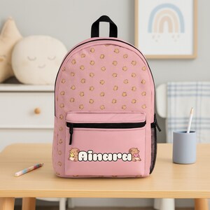 Personalized Capybara Backpack for Girls – Custom Name School Bag, Cute Animal Print, Back to School Gift, Birthday Present, Kawaii Style